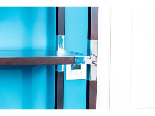 Pair Of Williams-Sonoma Campaign Style Bookshelves