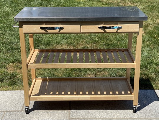 Quality Tiered Rolling Cart With Stainless Steel Top