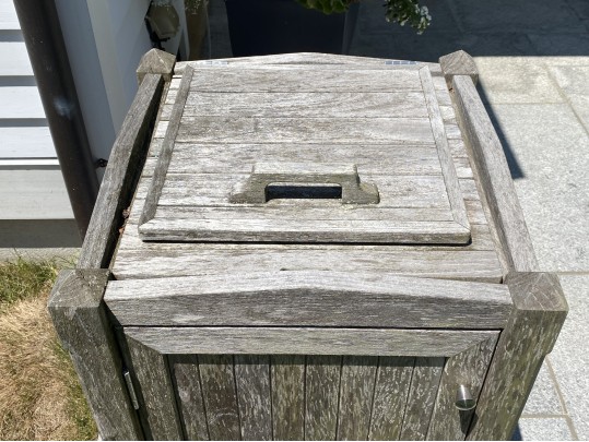 Country Casual Teak Garbage Can Container