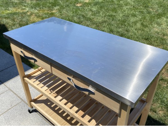 Quality Tiered Rolling Cart With Stainless Steel Top