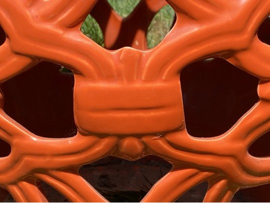 A Chinese Vibrant Orange Finished Ceramic Garden Stool
