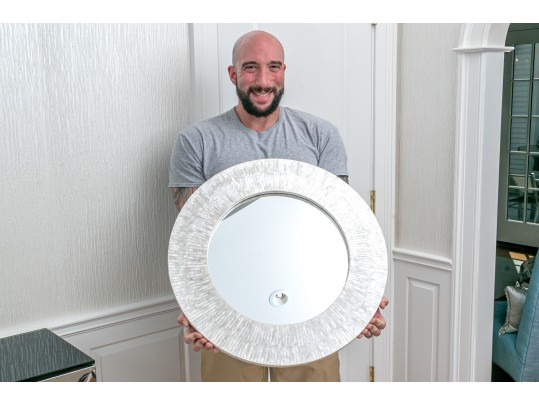 Decorative Capiz Framed Circular Mirror