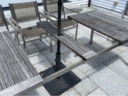 Barlow Tyrie Extension Teak Top Table, With Eight Armchairs And Umbrella