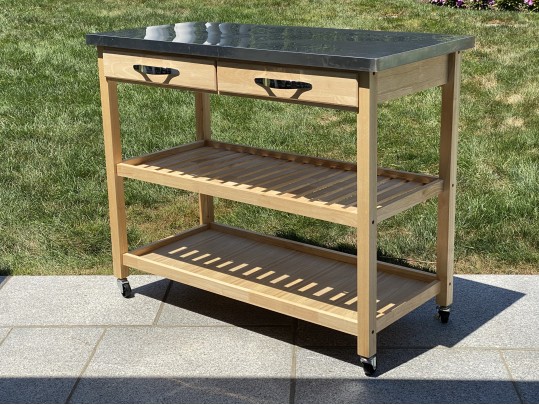 Quality Tiered Rolling Cart With Stainless Steel Top