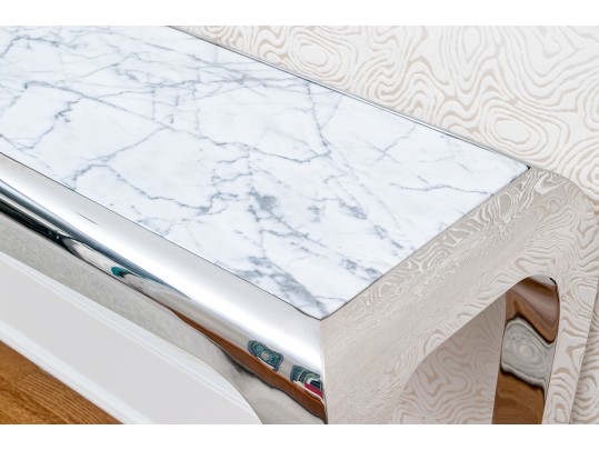 Sleek Marble And Chrome Console Table