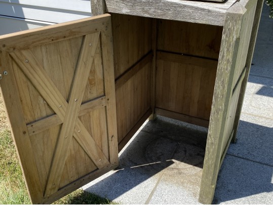 Country Casual Teak Garbage Can Container