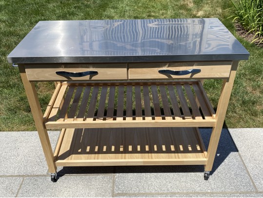 Quality Tiered Rolling Cart With Stainless Steel Top