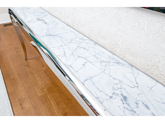 Sleek Marble And Chrome Console Table