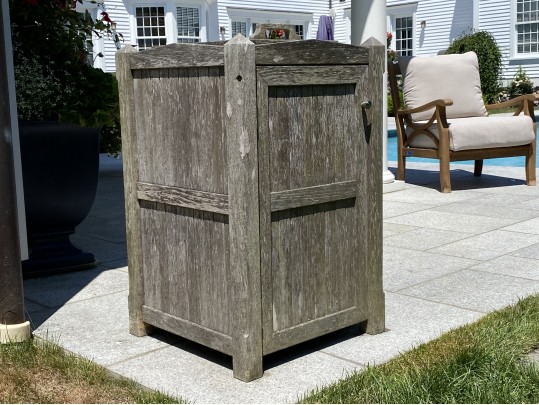 Country Casual Teak Garbage Can Container