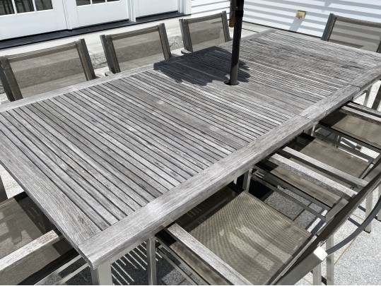 Barlow Tyrie Extension Teak Top Table, With Eight Armchairs And Umbrella