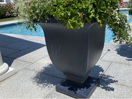 Pair Of Frontage Neoclassical Style Resin Footed Planters