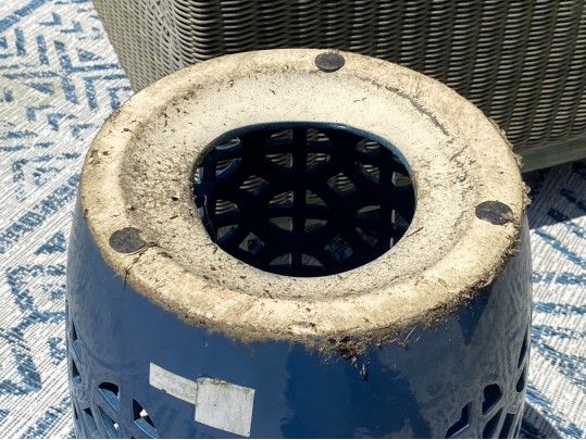 A Chinese Blue Finished Ceramic Pierced Garden Seat