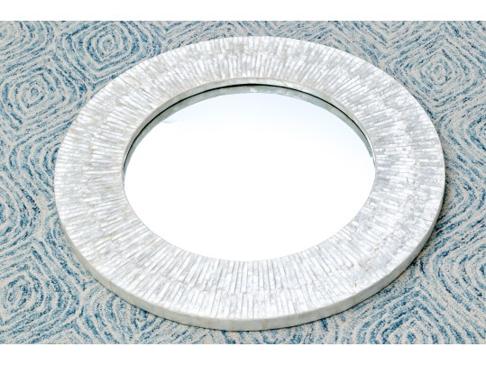 Decorative Capiz Framed Circular Mirror