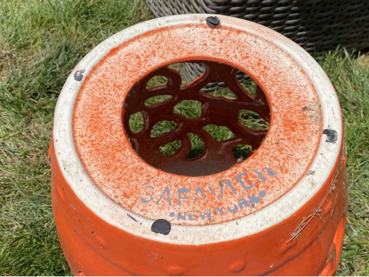 A Chinese Vibrant Orange Finished Ceramic Garden Stool