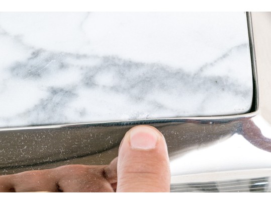 Sleek Marble And Chrome Console Table