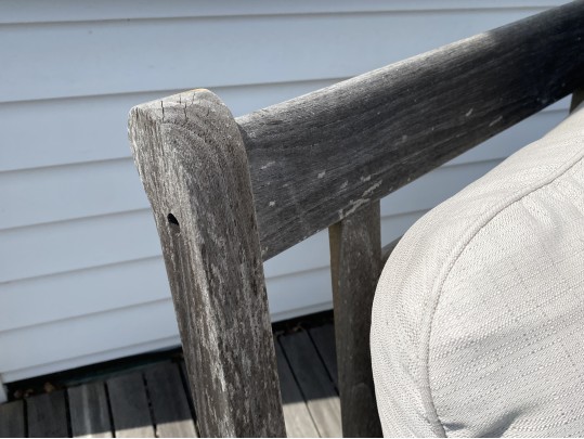 Pair Of Teak Armchairs With Cushions, With Teak Side Table