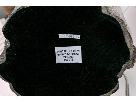 Chic Pair Of Silvered Faux Bois Table Lamps