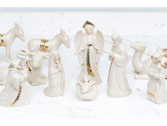 Twelve Piece Lenox China Jewels Nativity Set
