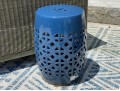A Chinese Blue Finished Ceramic Pierced Garden Seat