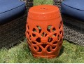 A Chinese Vibrant Orange Finished Ceramic Garden Stool