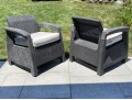 Pair Of Outdoor Resin Woven Armchairs