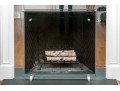 Contemporary Chrome And Beveled Glass Fire Screen