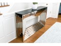 High-Quality Chrome And Glass Top Console Table