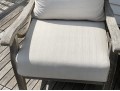 Pair Of Teak Armchairs With Cushions, With Teak Side Table