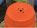 A Chinese Vibrant Orange Finished Ceramic Garden Stool