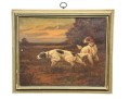 Oil On Canvas Painting Of Setter Dogs On The Hunt