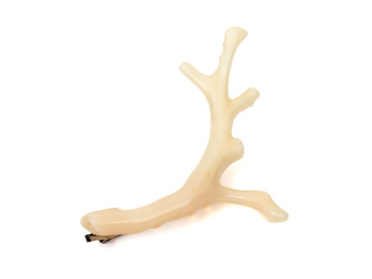 Beautiful White Branch Coral Brooch With 800 Silver Hardware