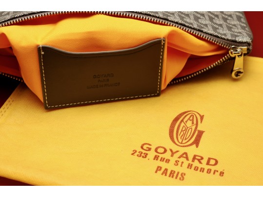 Goyard Goyardine Grey Zip Clutch Bag Senat MM And Dust Bag