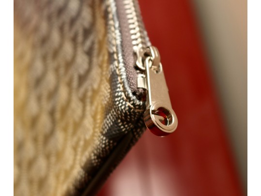 Goyard Goyardine Grey Zip Clutch Bag Senat MM And Dust Bag