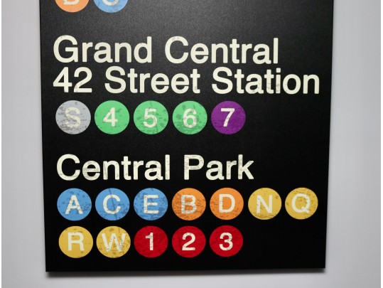 UPDATED: NYC Subway Canvas Print Sign By Erin Clark Mixed Media Wall Art