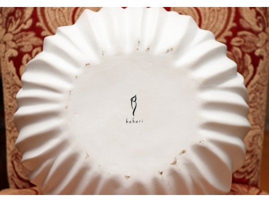 Bahari Sculptural White Ceramic Vase