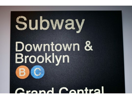 UPDATED: NYC Subway Canvas Print Sign By Erin Clark Mixed Media Wall Art