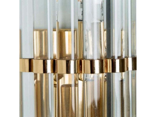 Pair Of Venini Style Murano Glass And Gilt Brass Sconces, 1960s–1970s