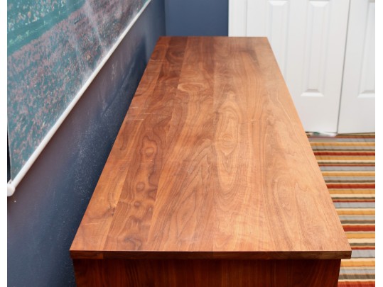 Room & Board  Six-Drawer Dresser In Cherry With Blackened Steel Base