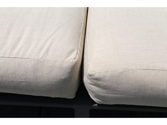 Restoration Hardware Carmel Outdoor Three-Cushion Sofa In Gunmetal And Cushions