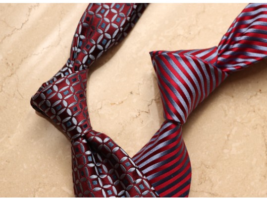 Set Of 2 Charvet, Place Vendôme, Paris Silk Ties