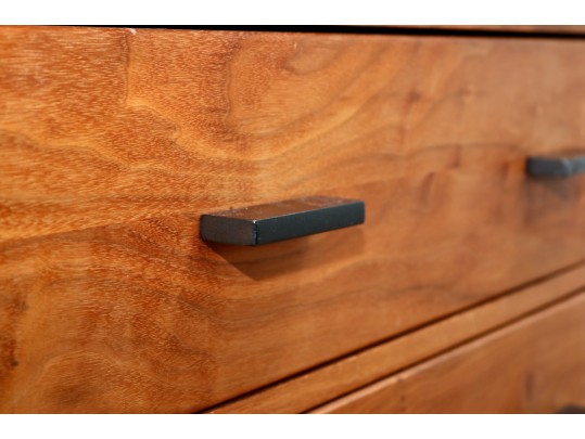 Room & Board  Six-Drawer Dresser In Cherry With Blackened Steel Base