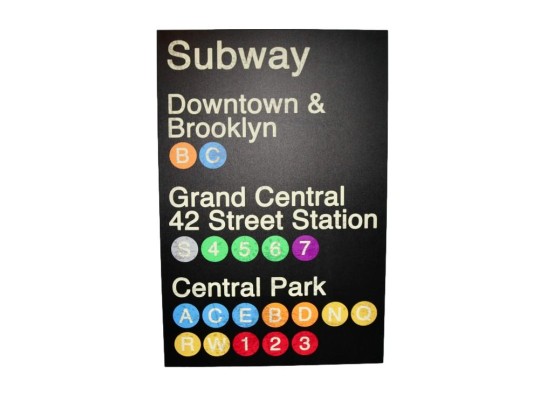 UPDATED: NYC Subway Canvas Print Sign By Erin Clark Mixed Media Wall Art