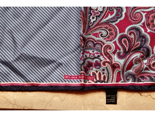 Set Of 2 Designer Pocket Squares – Ermenegildo Zegna & Multi-Patterned Silk