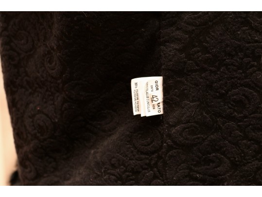 Giorgio Brato Black Fur Vest With Wool Jacquard Interior