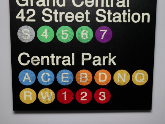 UPDATED: NYC Subway Canvas Print Sign By Erin Clark Mixed Media Wall Art