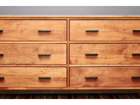 Room & Board  Six-Drawer Dresser In Cherry With Blackened Steel Base