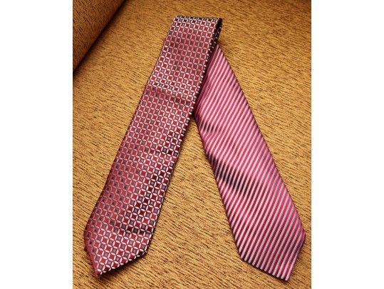 Set Of 2 Charvet, Place Vendôme, Paris Silk Ties