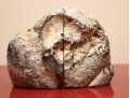 Pair Of Natural Agate Bookends With Polished Interior And Raw Exterior