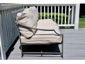 Restoration Hardware Carmel Outdoor Three-Cushion Sofa In Gunmetal And Cushions
