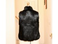 Giorgio Brato Black Fur Vest With Wool Jacquard Interior
